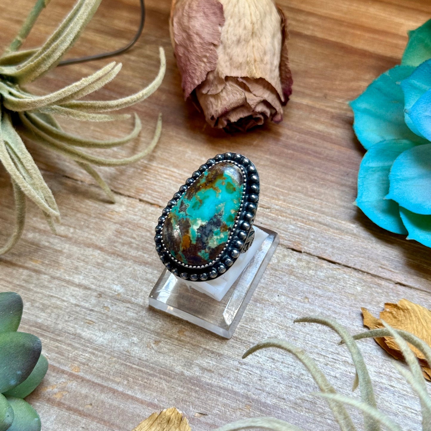 MJ Ring Pear-Shaped Turquoise Sterling Silver