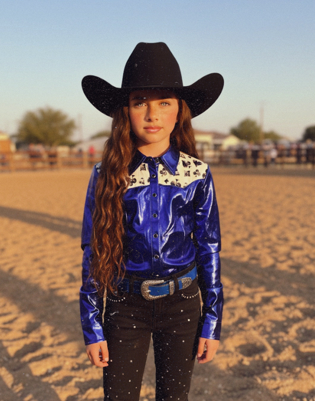 Girls Royal Flush Pearl Snap Rodeo Shirt