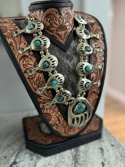 Tooled Leather or cowhide necklace holders