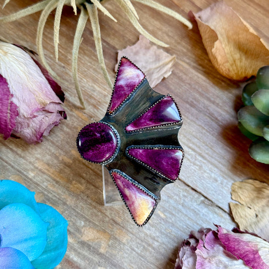 MJ Purple Spiny Oyster Ring – Sterling Silver Adjustable Band