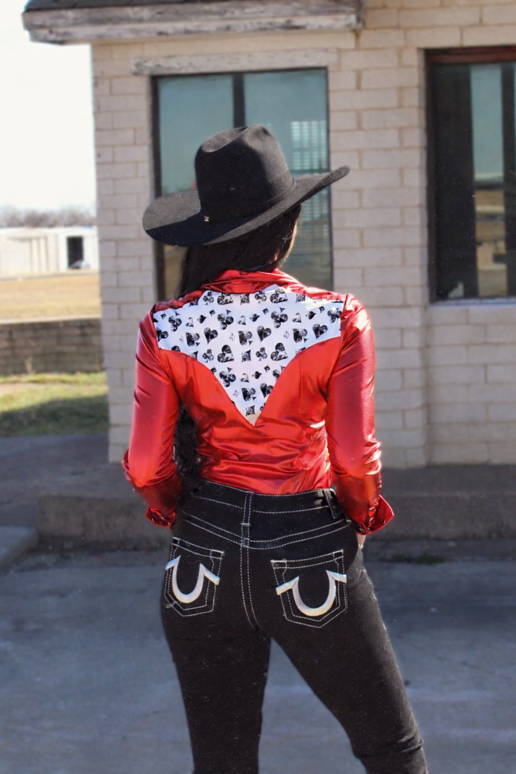 High Stakes Ruby Red Metallic Pearl Snap Rodeo Shirt