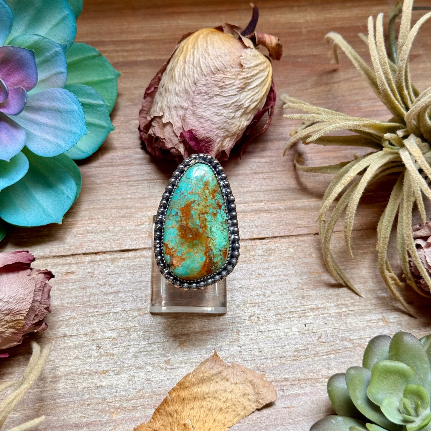 MJ Freeform Turquoise Ring – Sterling Silver