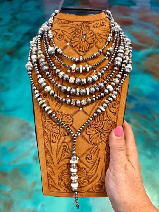 Jaci Stack – White Horse & Sterling Silver Necklaces