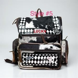 Leather and cowhide backpacks