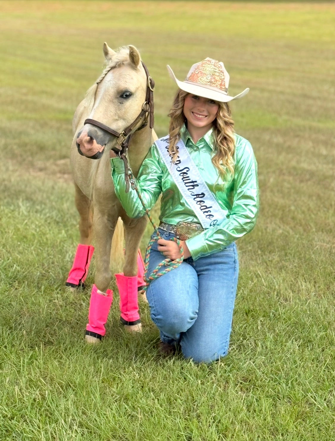 Buckin’ Bling Tack™️ Green Rodeo Shirt