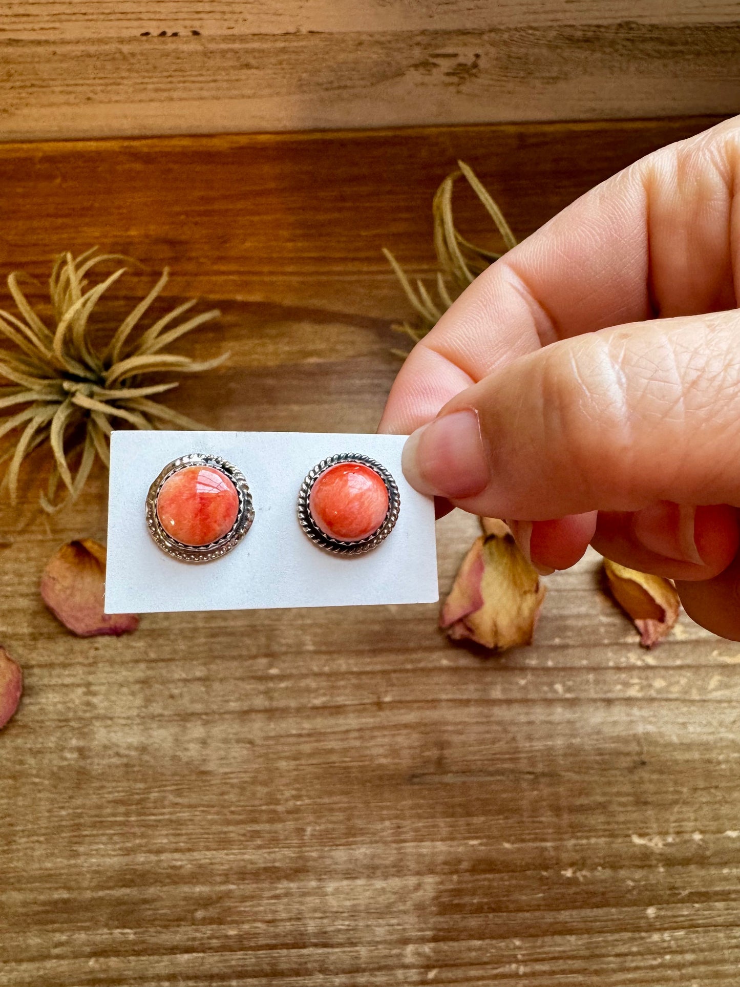 Spiny Oyster Stud Earrings – Sterling Silver - pick your