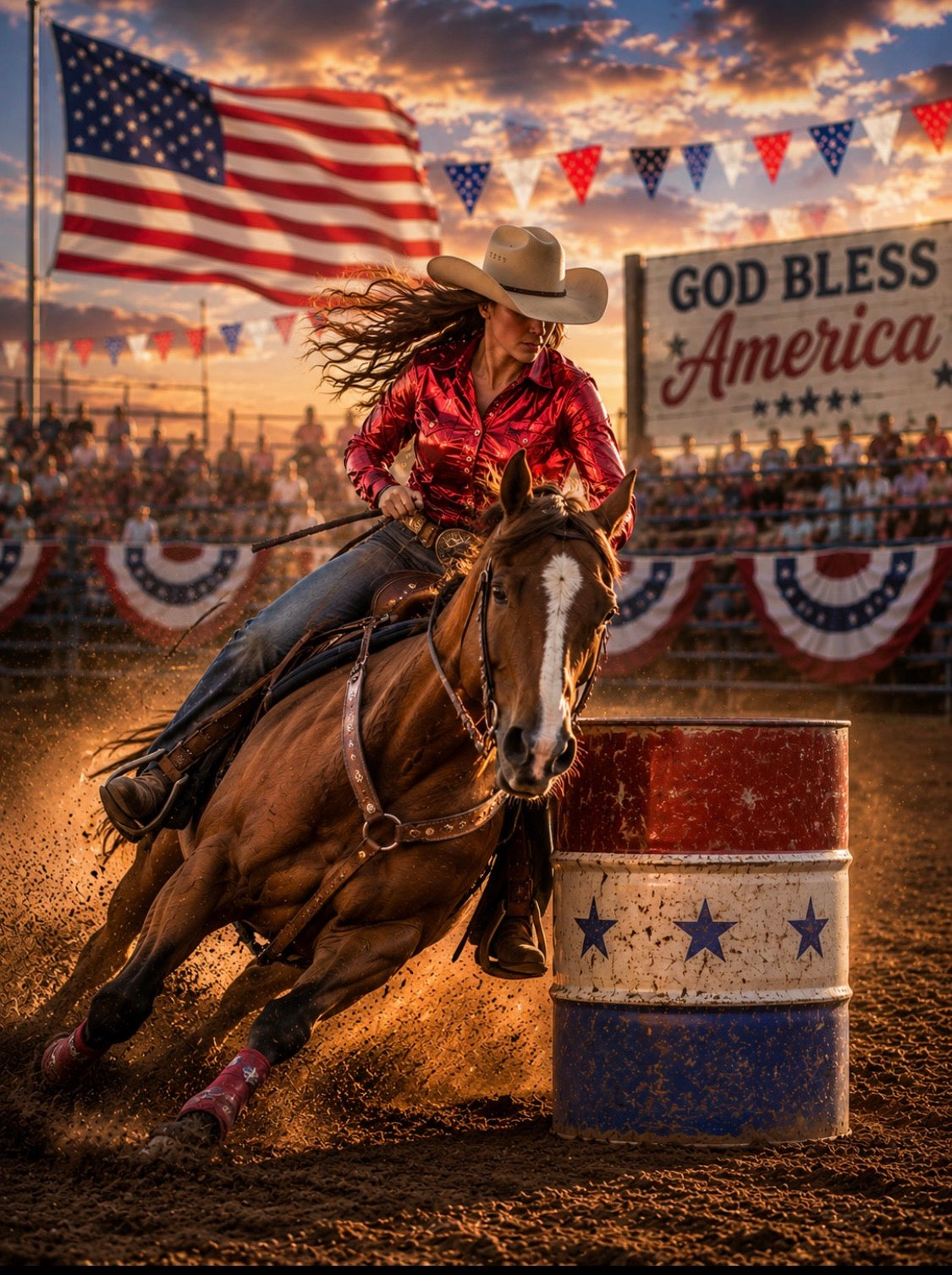 Buckin’ Bling Tack™️ Royal Red Rodeo Shirt
