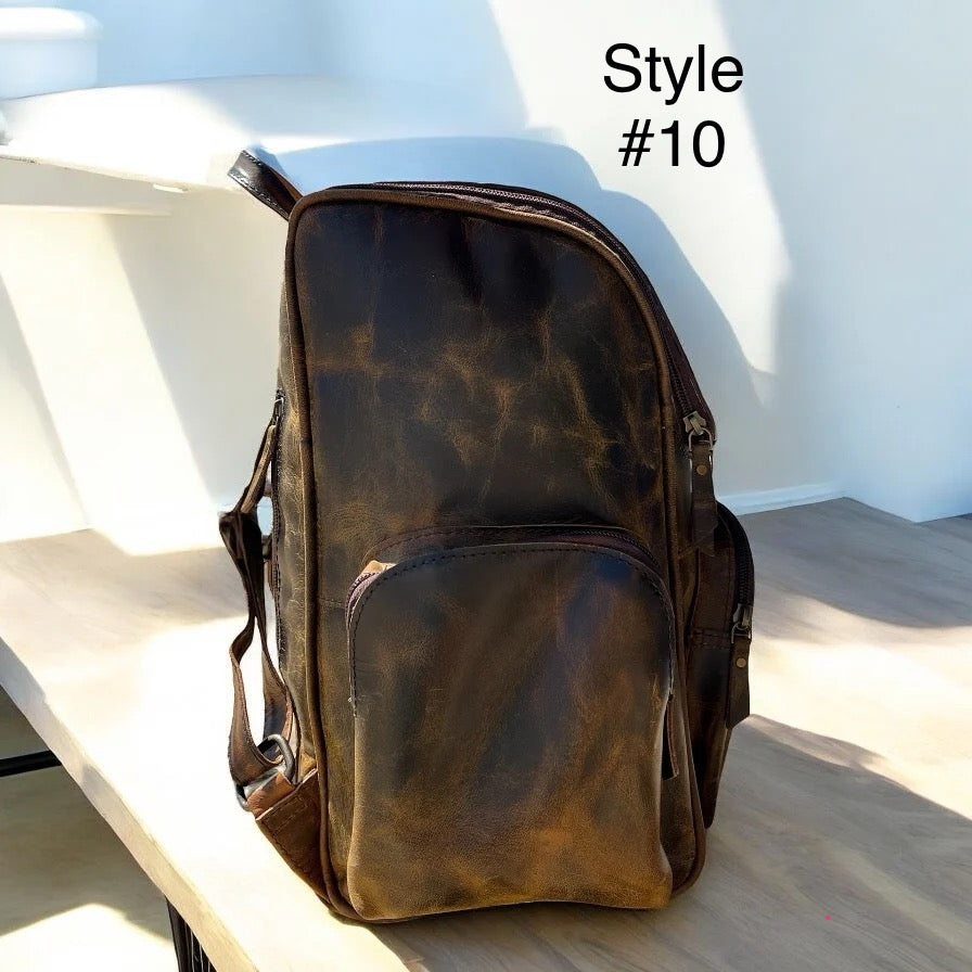 Leather and cowhide backpacks
