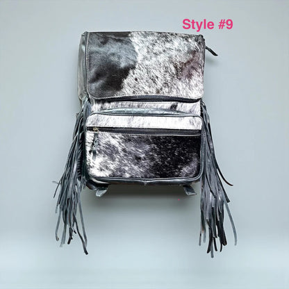 Leather and cowhide backpacks