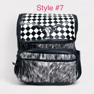Leather and cowhide backpacks