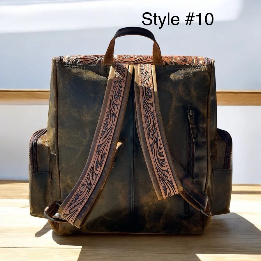 Leather and cowhide backpacks