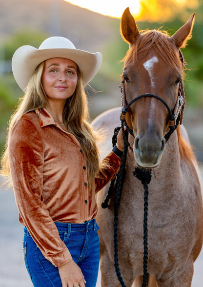 Golden Hour Velvet Rodeo Shirt