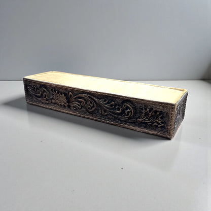 Tooled leather ring holders