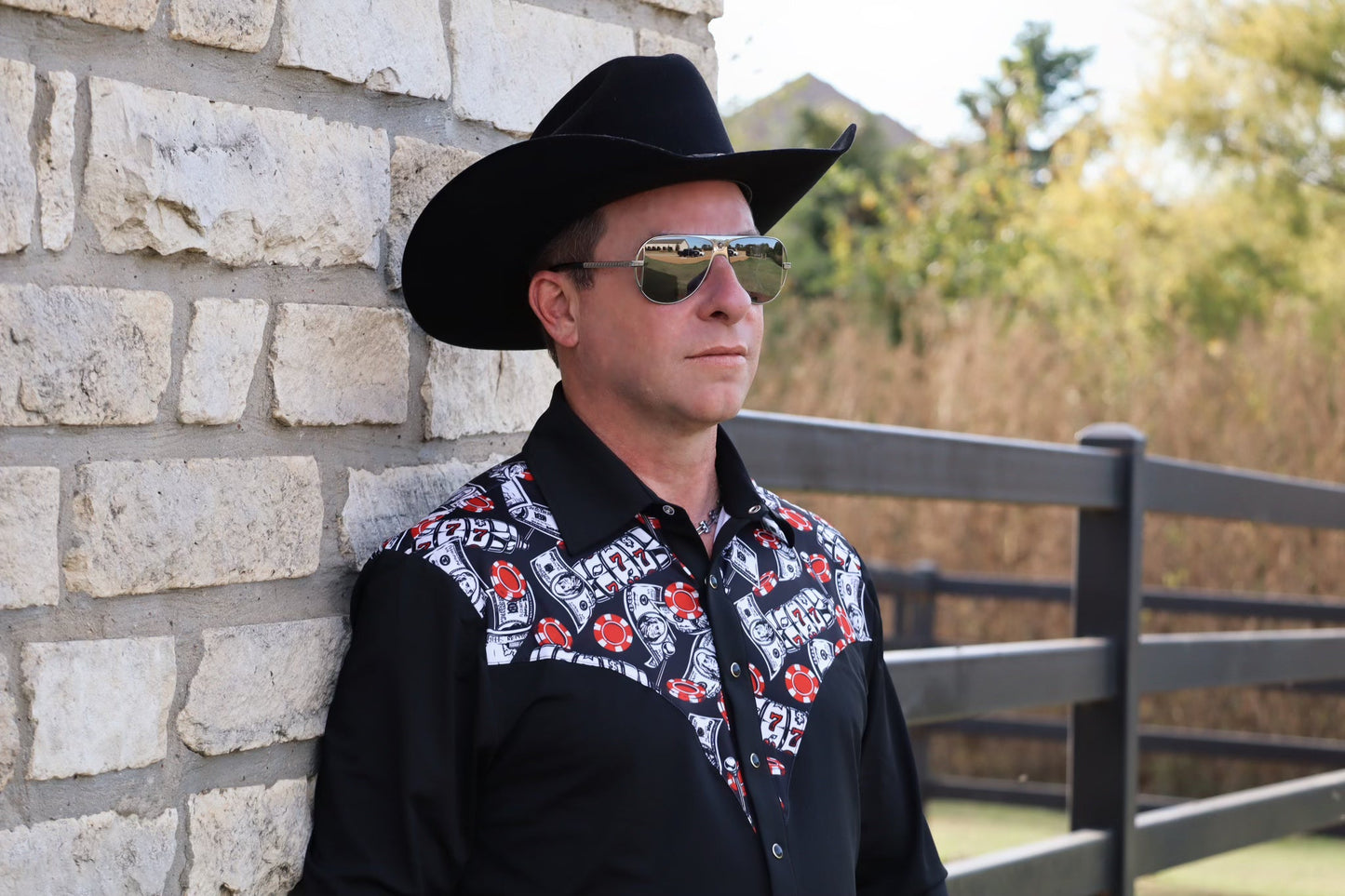 Mens Risky Business Pearl Snap Shirt