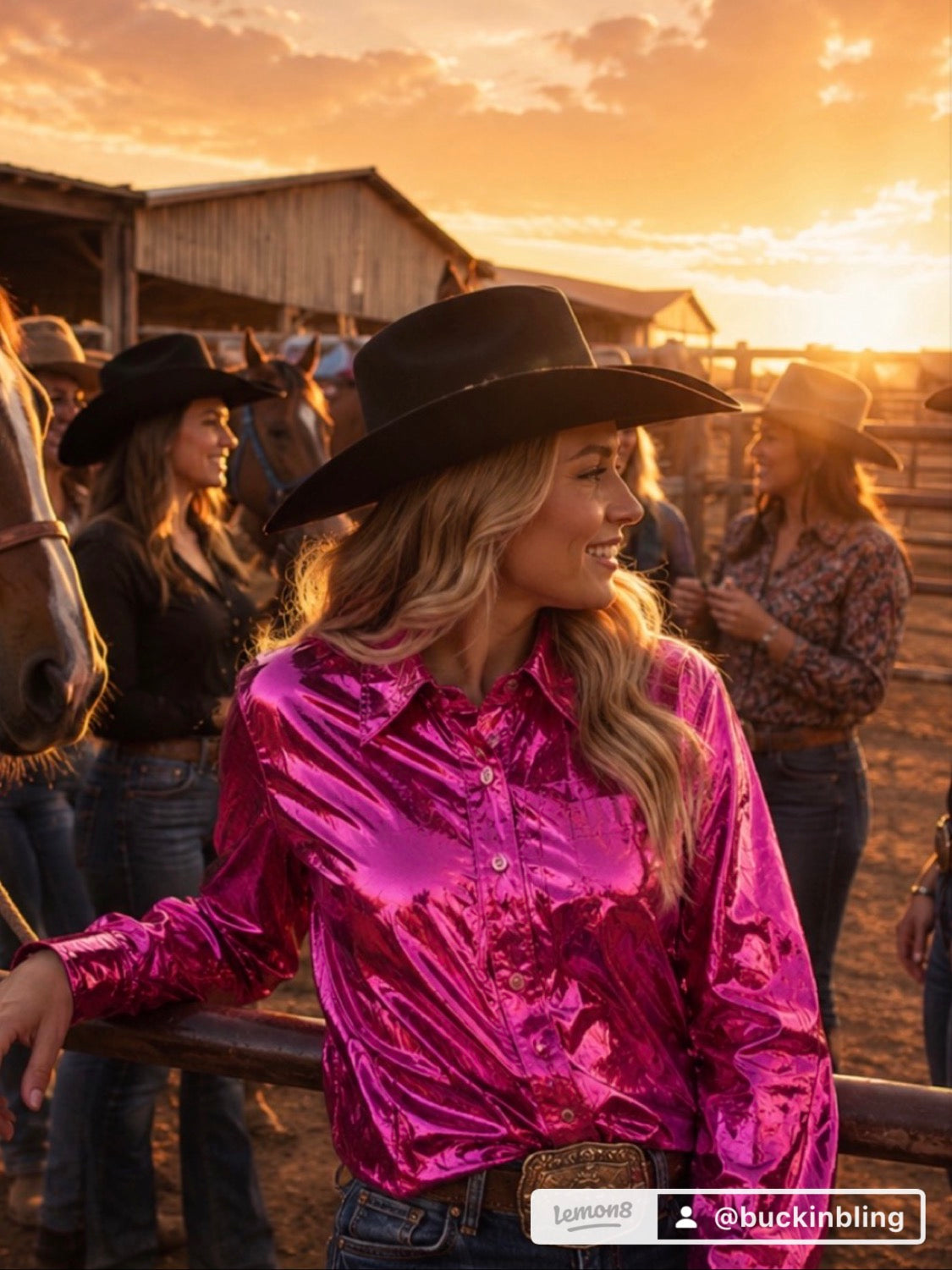 Buckin’ Bling Tack™️ Hot Pink Rodeo Shirt