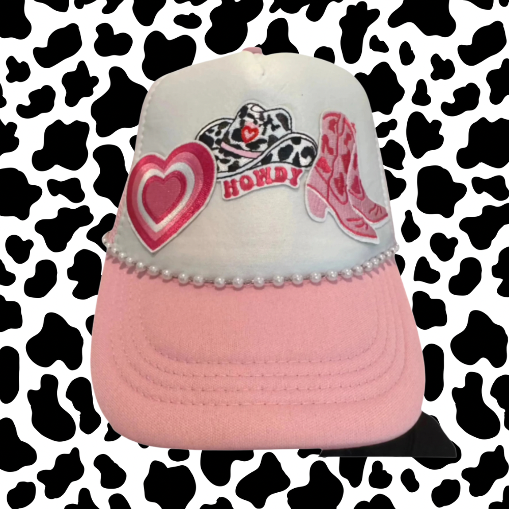Howdy Foam Mesh Girls Pink Trucker Hat