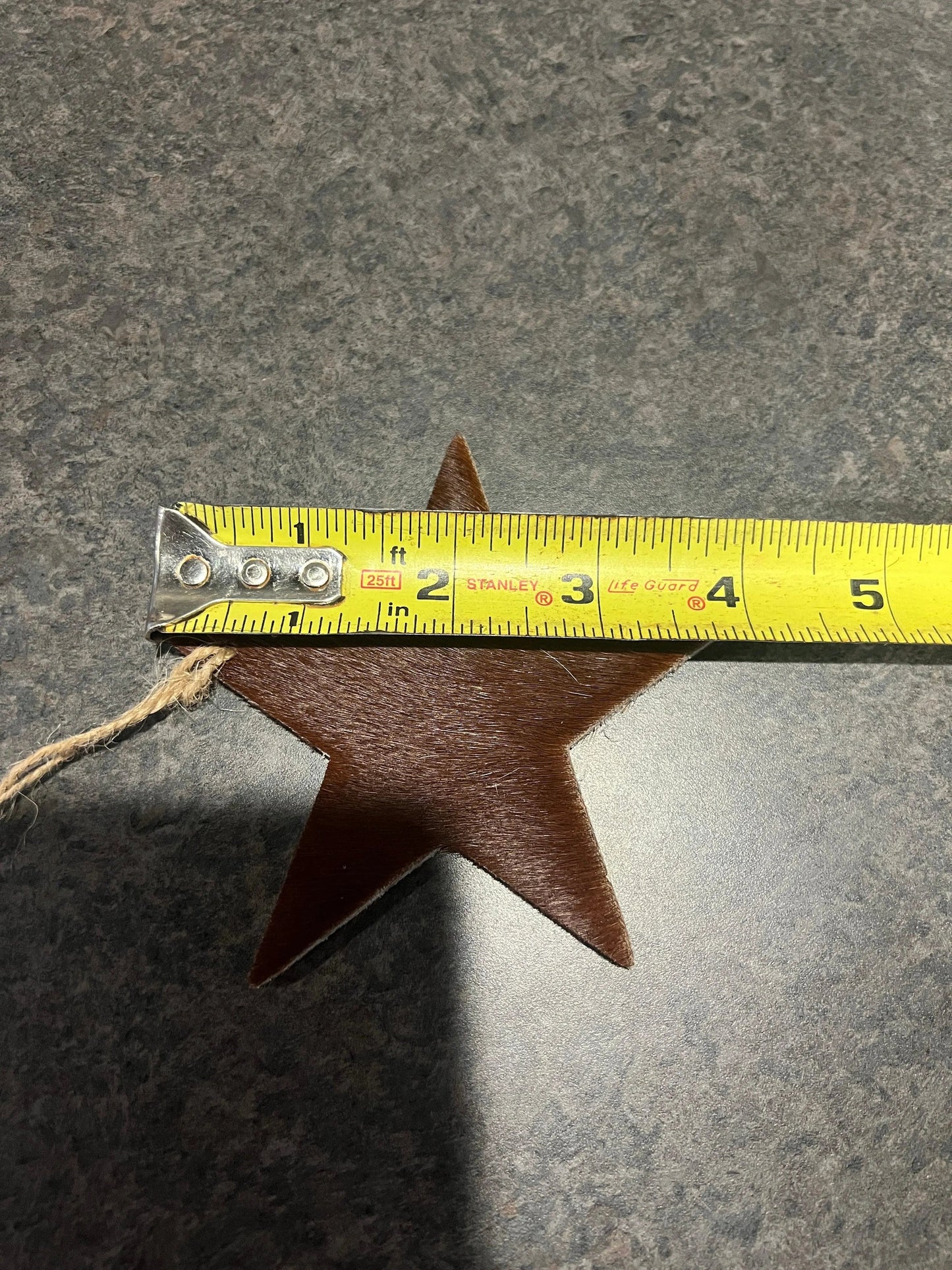Cowhide Western Leather Christmas Ornament- Star  - Sold Individually