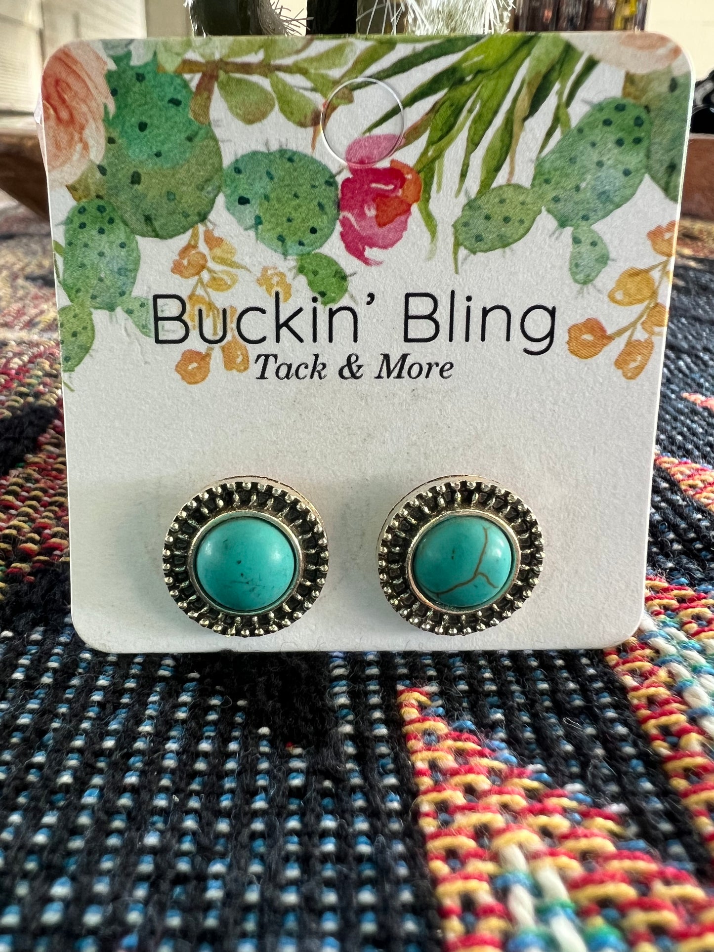 Faux Turquoise Studs