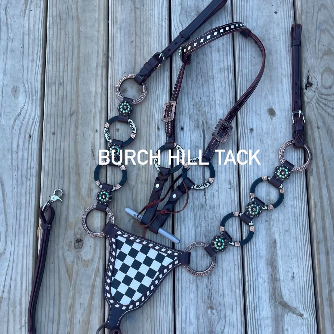 READY TO SHIP Western Tack Set - Black & White, Ring Style (BHT034)