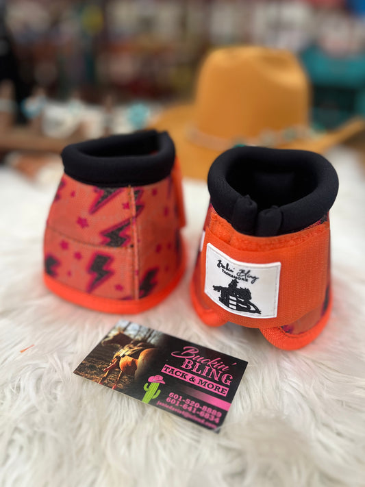 Orange Lightening Bolt Bell Boots