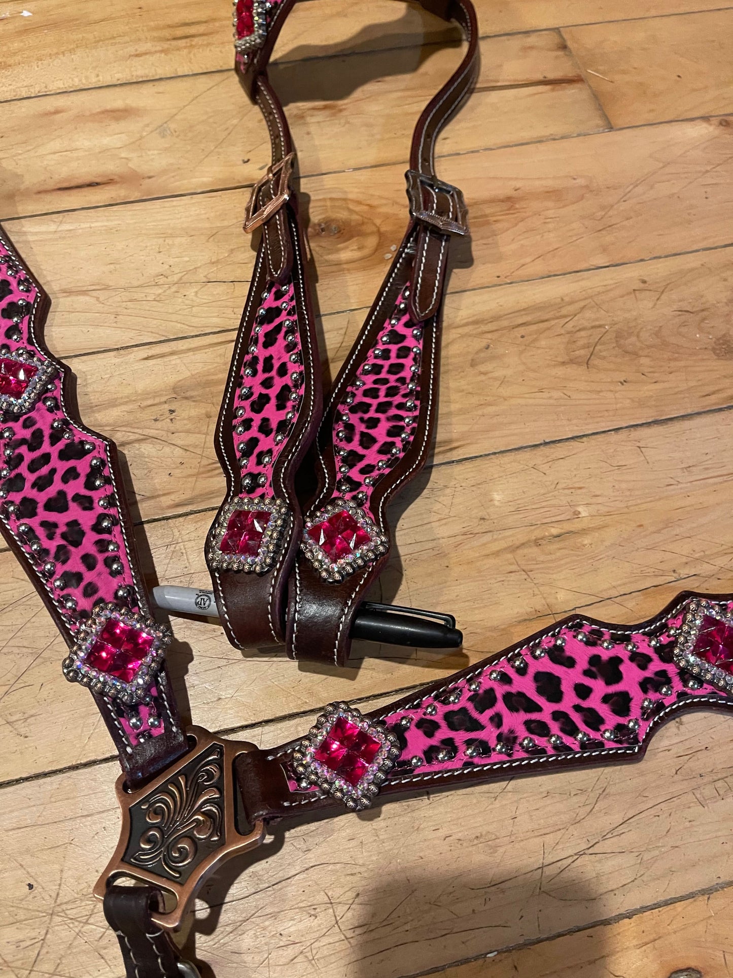 Western Tack Set - Pink Cheetah (BHT015)