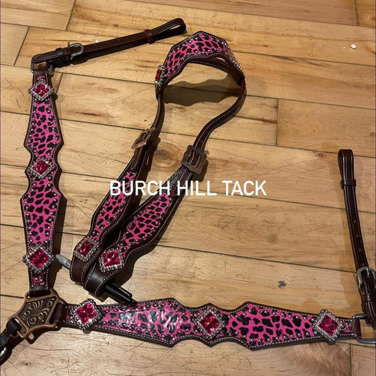 Western Tack Set - Pink Cheetah (BHT015)