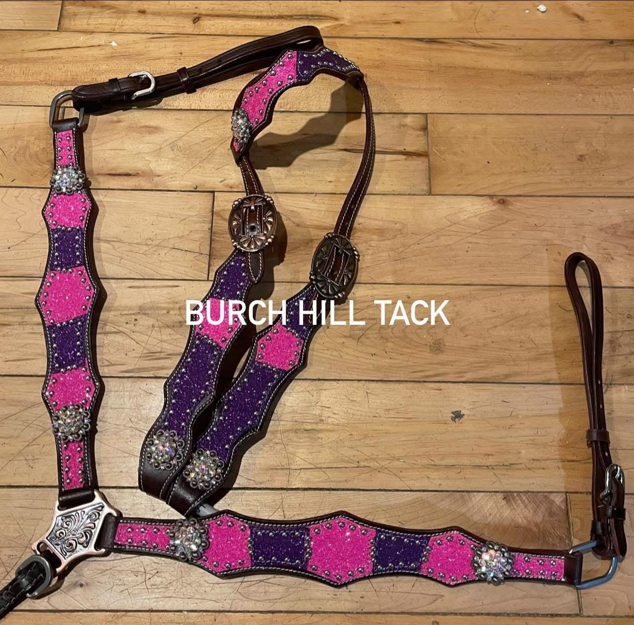 Made to Order Western Tack Set - Purple & Pink Glitter (BHT037)