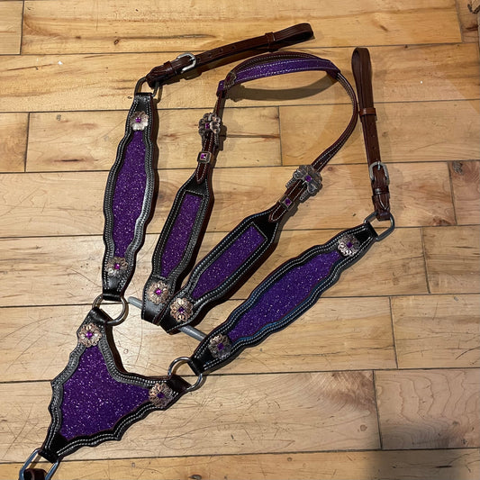 Western Tack Set - Purple Glitter, Gladiator (BHT031)
