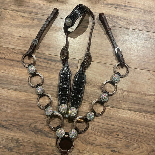 Made to Order Western Tack Set - Ring Style with Black Alligator Accent (BHT025)