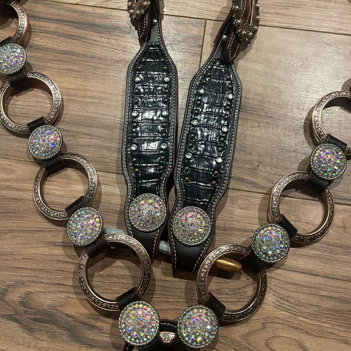 Made to Order Western Tack Set - Ring Style with Black Alligator Accent (BHT025)