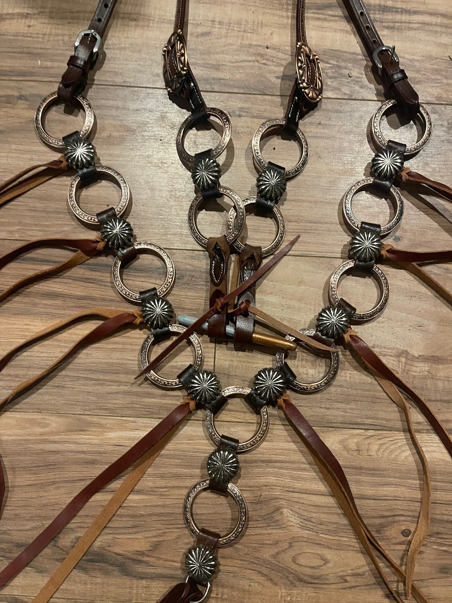 Western Tack Set - Brown Fringe, Ring Style (TF3)