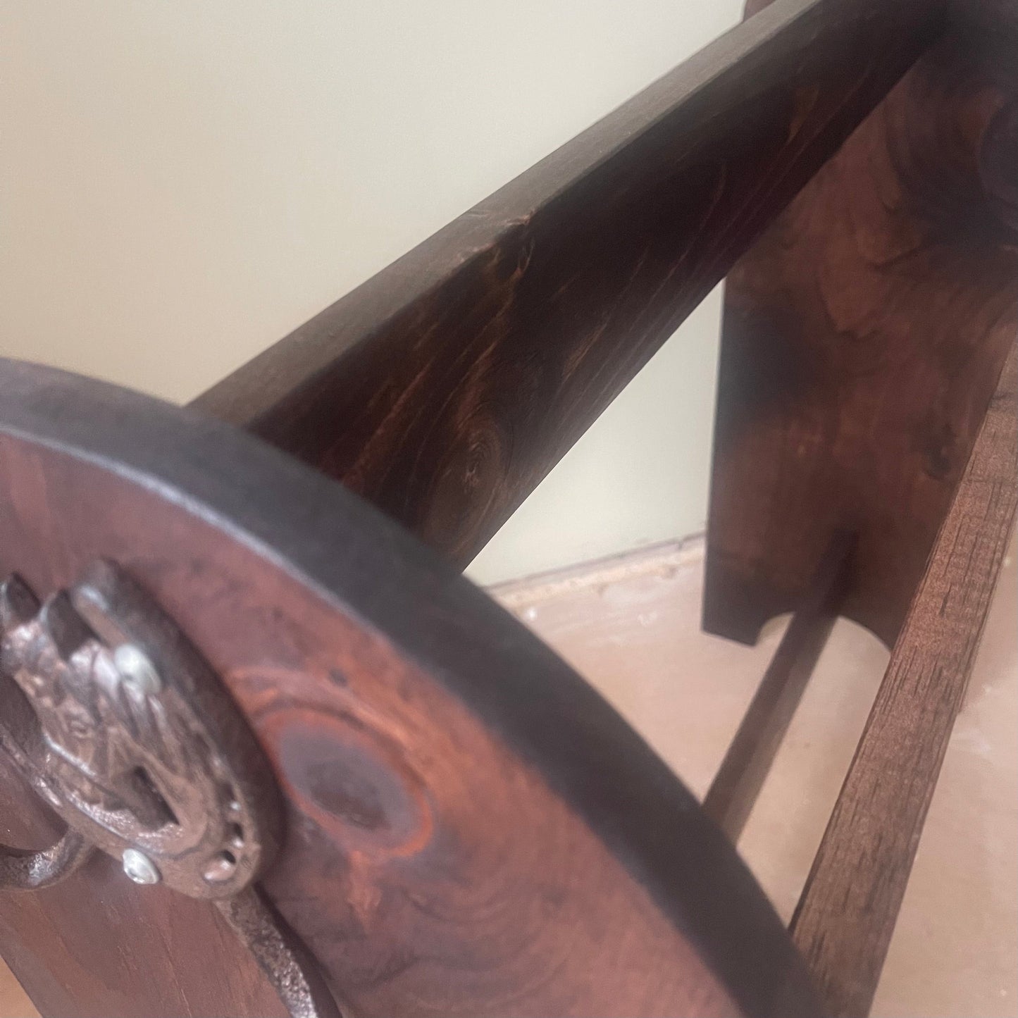 Handcrafted Wooden Saddle Stand | Premium Solid Wood Saddle Rack | Elegant Tack Room Storage for Western & English Saddles- mahogany