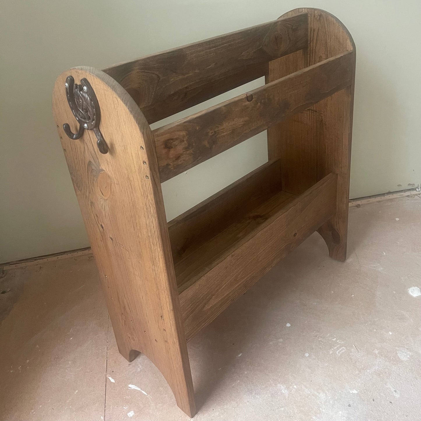Handcrafted Wooden Saddle Stand | Premium Solid Wood Saddle Rack | Elegant Tack Room Storage for Western & English Saddles- Old English