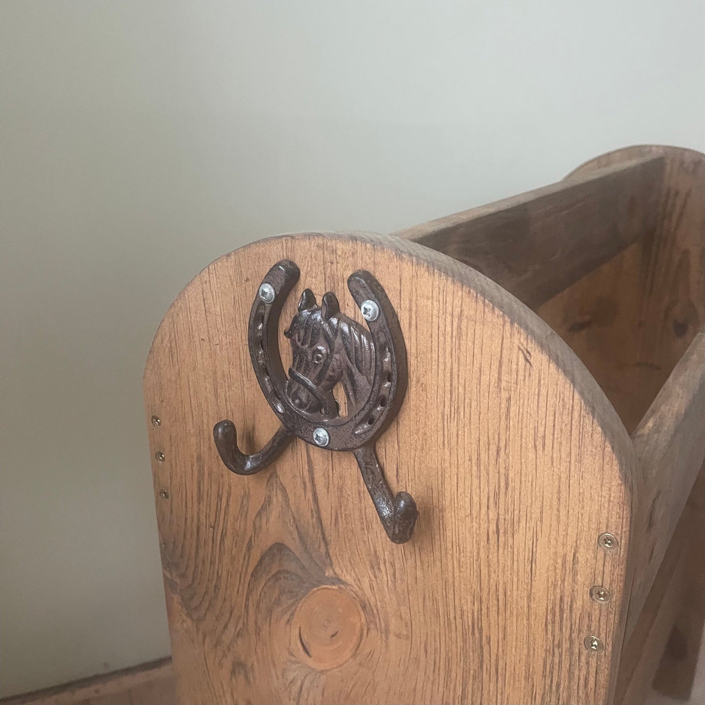 Handcrafted Wooden Saddle Stand | Premium Solid Wood Saddle Rack | Elegant Tack Room Storage for Western & English Saddles- Old English