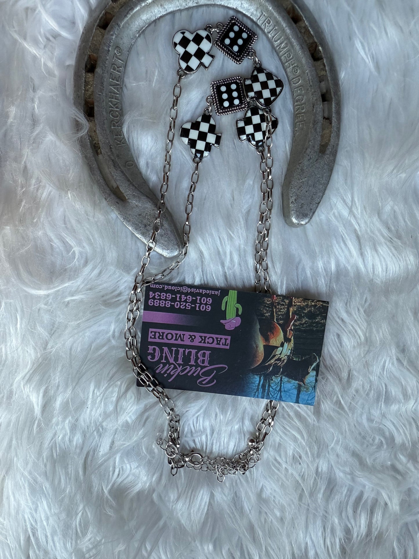 Black & White Checkered Necklace