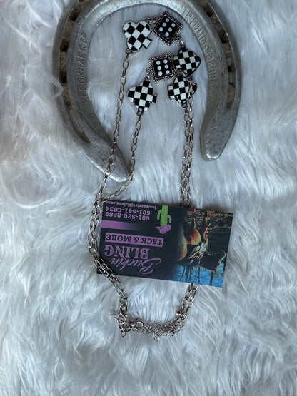 Black & White Checkered Necklace
