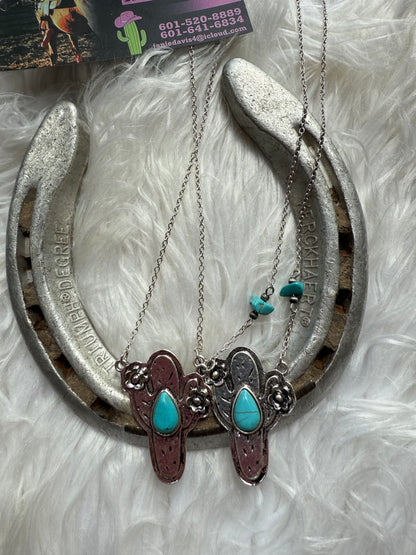 Blue Cactus Necklace