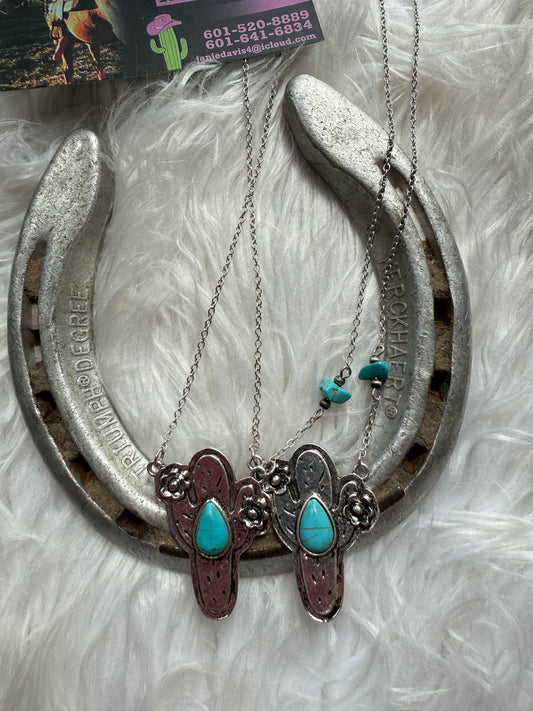 Blue Cactus Necklace