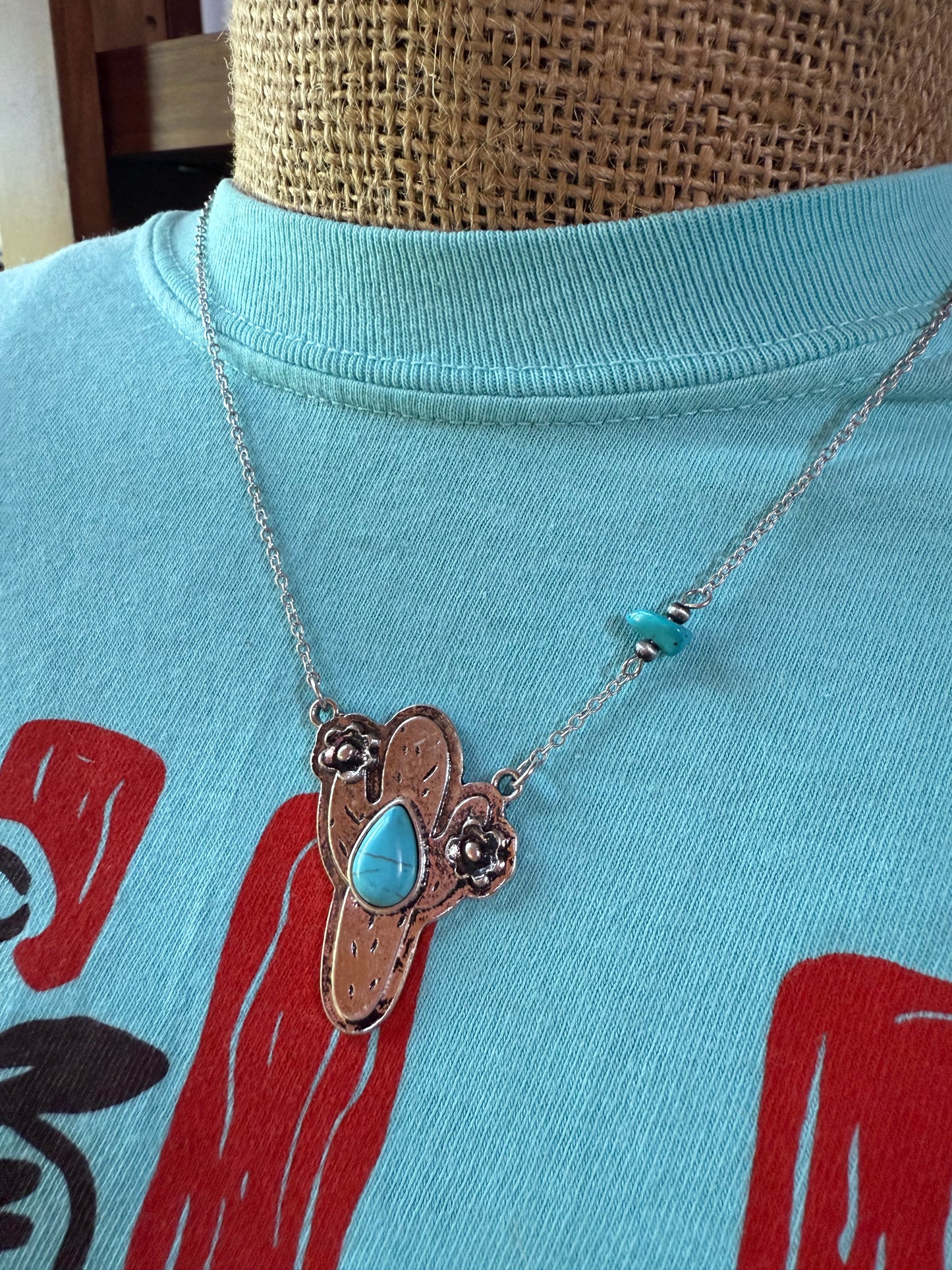 Blue Cactus Necklace