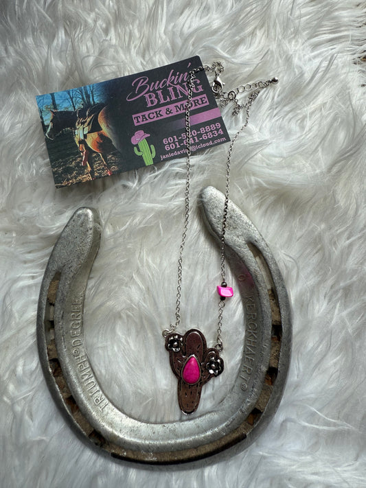 Pink Cactus Necklace