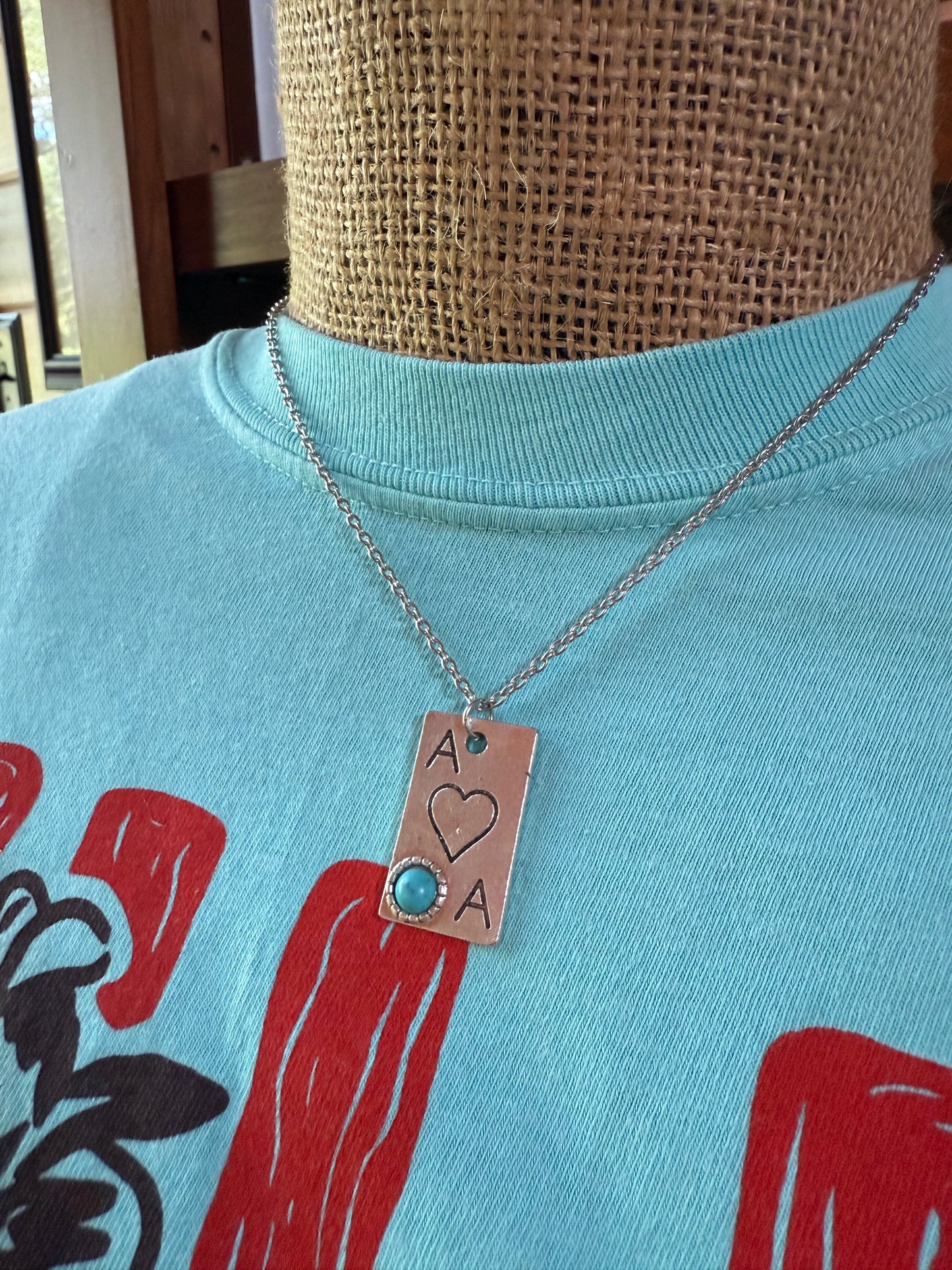 Ace Of Hearts Card Necklace