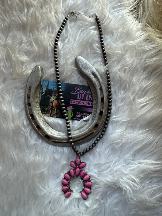 Pink Squash Blossom Necklace