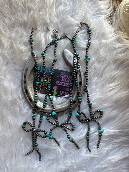Navajo Bow Necklace with Turquoise Stones