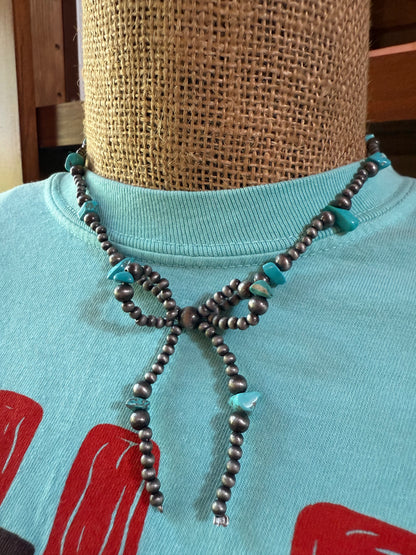 Navajo Bow Necklace with Turquoise Stones