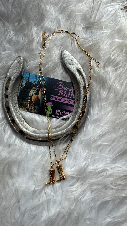 Gold Plated Boot Necklace