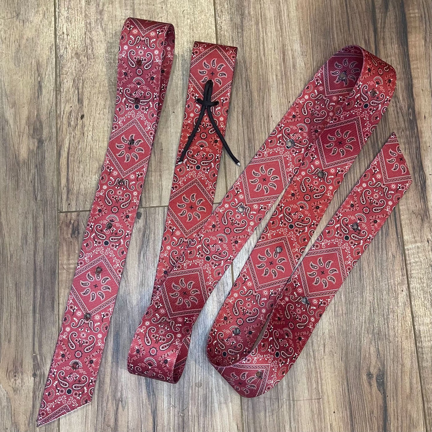Latigo & Off Billet Set - Red Bandana