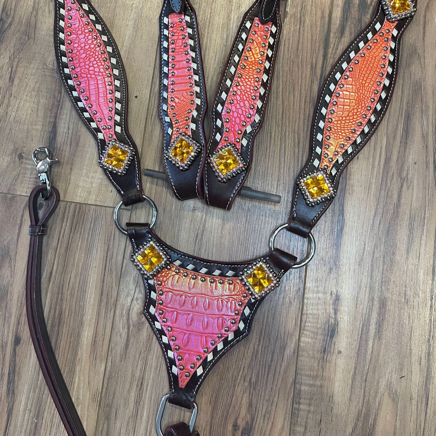 Made to Order Western Tack Set - Pink & Orange, Gladiator (BHT001)