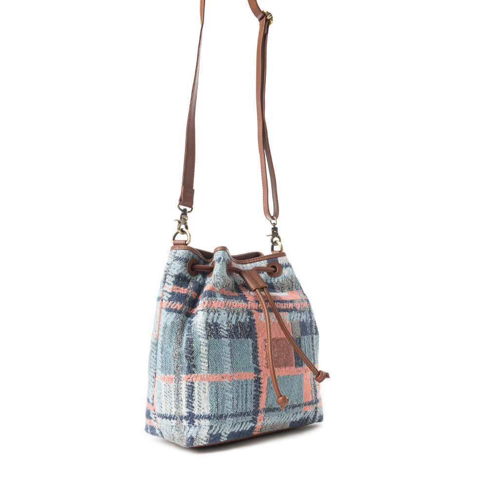 Pastel Desert Sunrise Bucket Bag In Blue