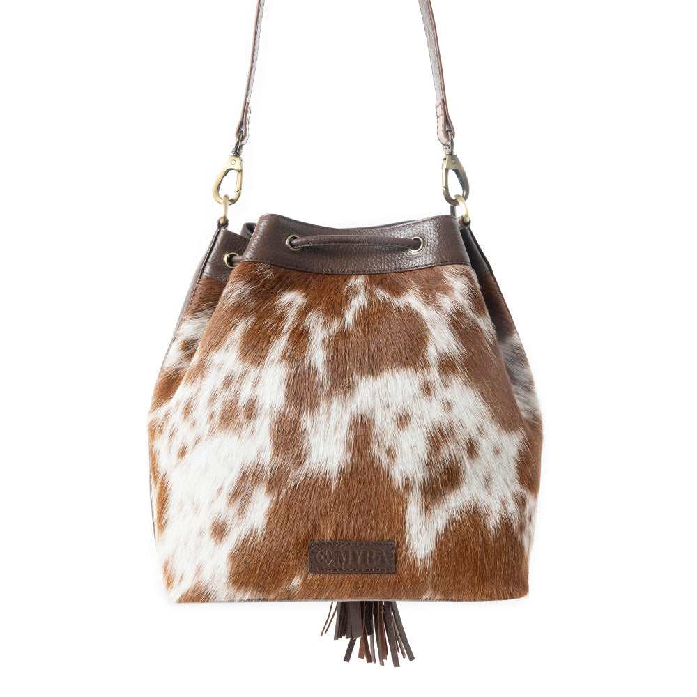 Rustlerâ€™s Charm Handtooled Bucket Bag in Brown
