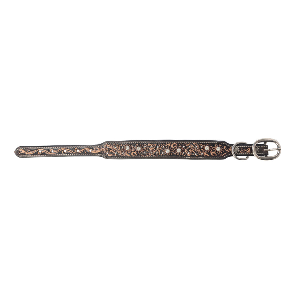 Midnight Canine Elegance Western Dog Collar in Black